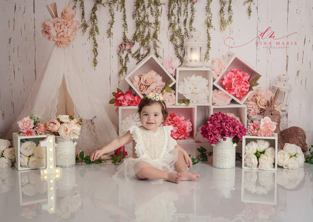 Kate Muttertag Boho Blumen Frühling Hintergrund von Lisa B - Kate Backdrop.de