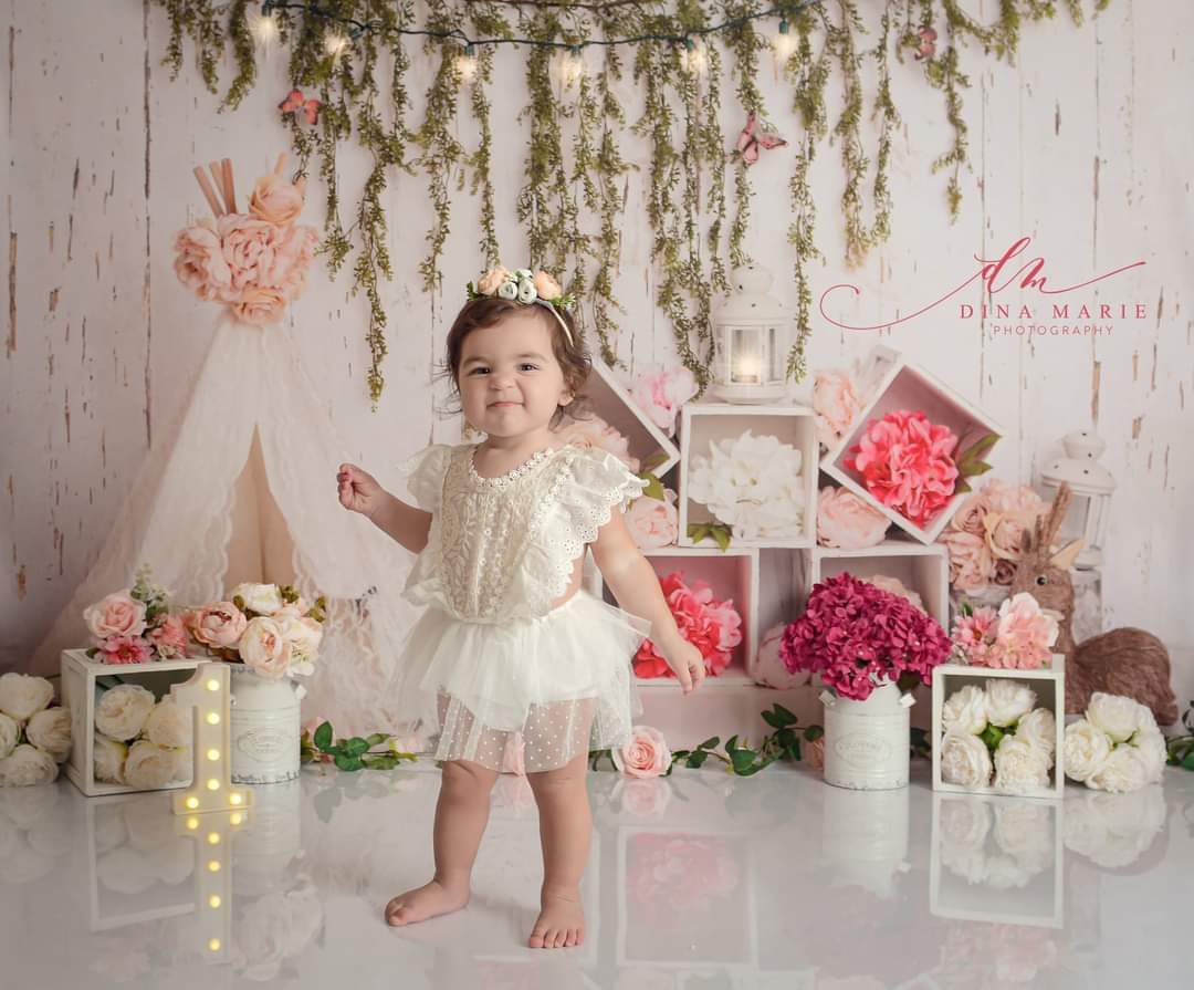 Kate Muttertag Boho Blumen Frühling Hintergrund von Lisa B - Kate Backdrop.de