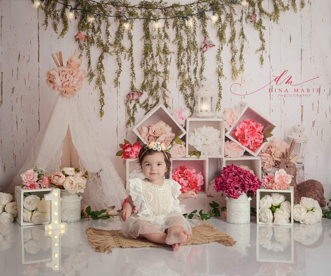 Kate Muttertag Boho Blumen Frühling Hintergrund von Lisa B - Kate Backdrop.de