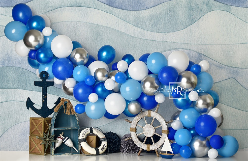 Kate Luftballons Geburtstag Junge Sommer Hintergrund von Mandy Ringe Photography - Kate Backdrop.de