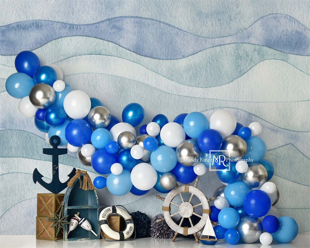 Kate Luftballons Geburtstag Junge Sommer Hintergrund von Mandy Ringe Photography - Kate Backdrop.de