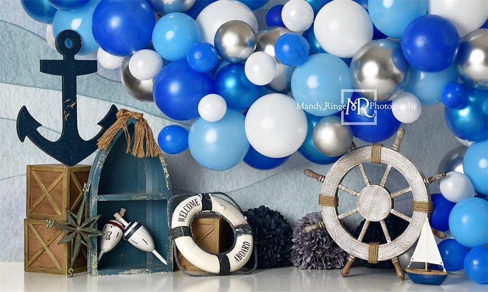 Kate Luftballons Geburtstag Junge Sommer Hintergrund von Mandy Ringe Photography - Kate Backdrop.de