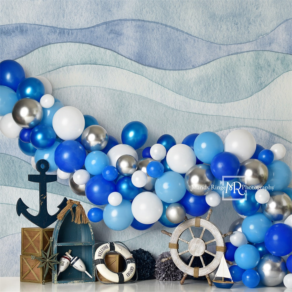 Kate Luftballons Geburtstag Junge Sommer Hintergrund von Mandy Ringe Photography - Kate Backdrop.de