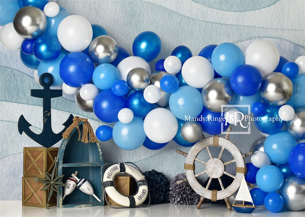 Kate Luftballons Geburtstag Junge Sommer Hintergrund von Mandy Ringe Photography - Kate Backdrop.de