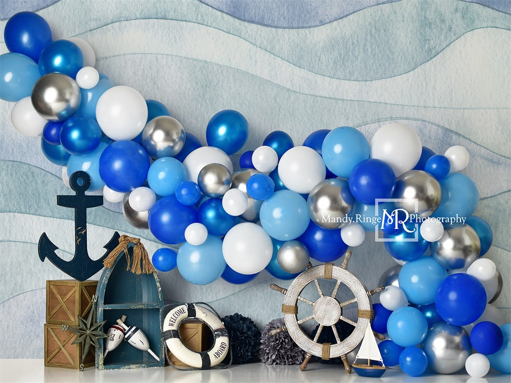 Kate Luftballons Geburtstag Junge Sommer Hintergrund von Mandy Ringe Photography - Kate Backdrop.de