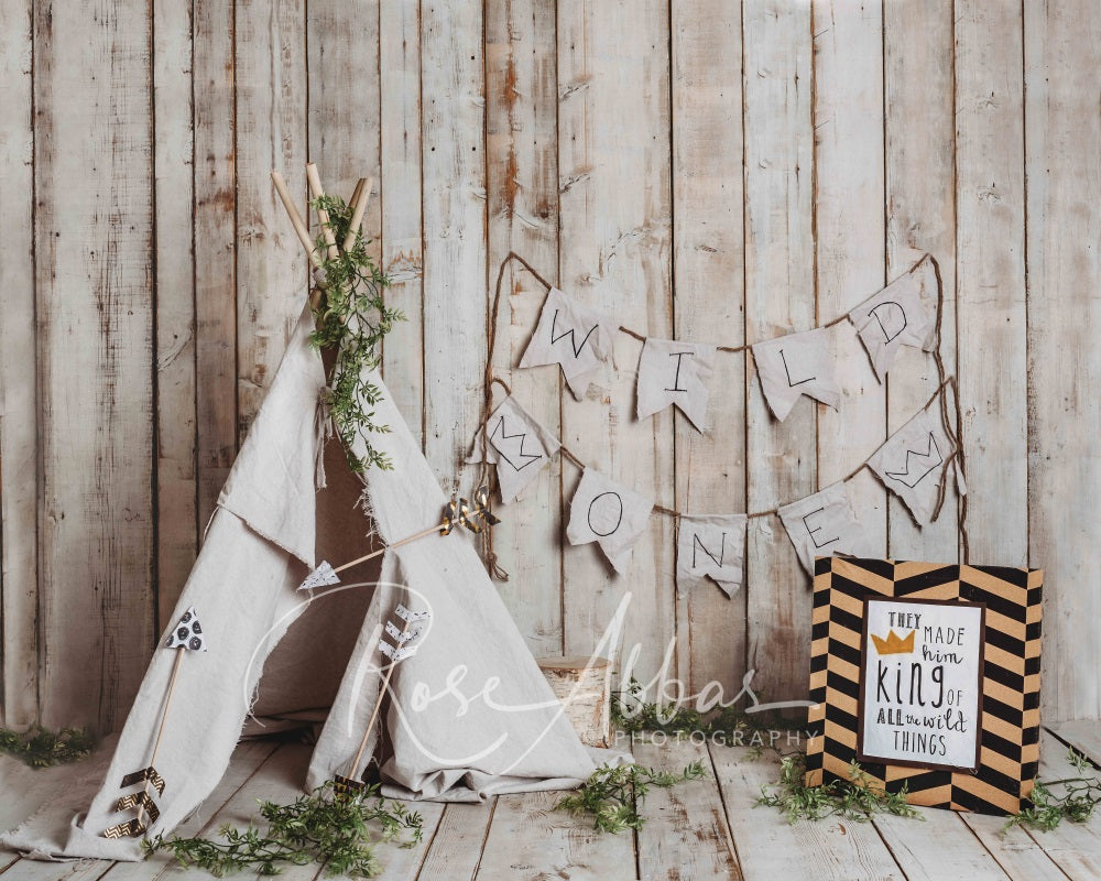 Kate Geburtstag Holz Cake Smash Hintergrund Wildes Zelt von Rose Abbas - Kate Backdrop.de