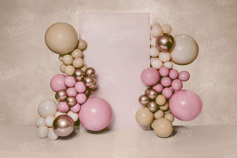 Kate Rosa Luftballons Hintergrund Geburtstag Mädchen Boho von Uta Mueller Photography - Kate Backdrop.de