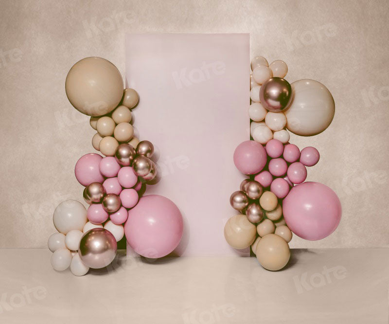 Kate Rosa Luftballons Hintergrund Geburtstag Mädchen Boho von Uta Mueller Photography - Kate Backdrop.de