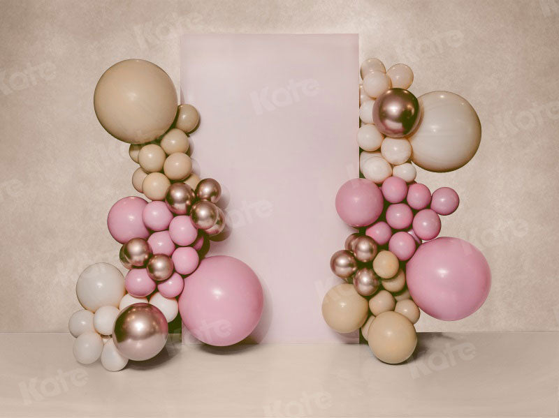 Kate Rosa Luftballons Hintergrund Geburtstag Mädchen Boho von Uta Mueller Photography - Kate Backdrop.de