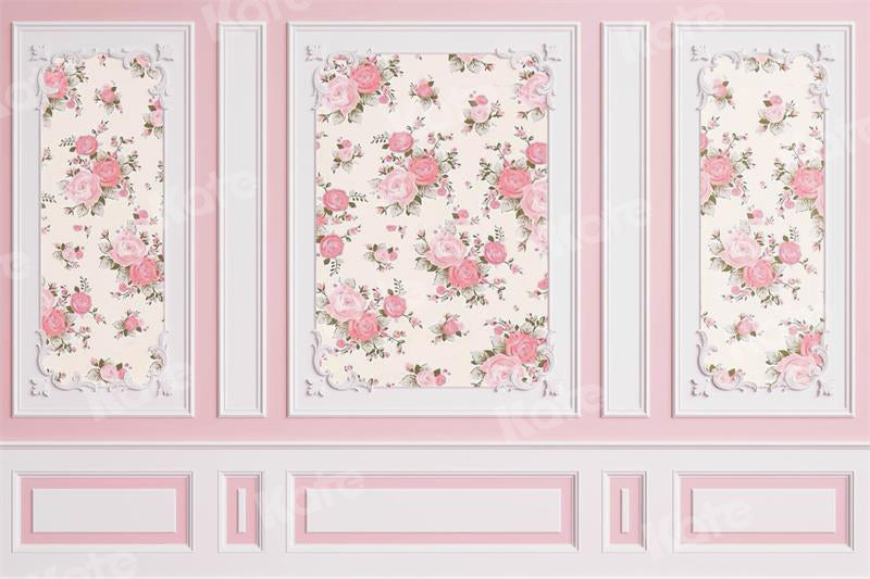 Kate Rosa Blumen Tanzen Wand Hintergrund von Uta Mueller Photography