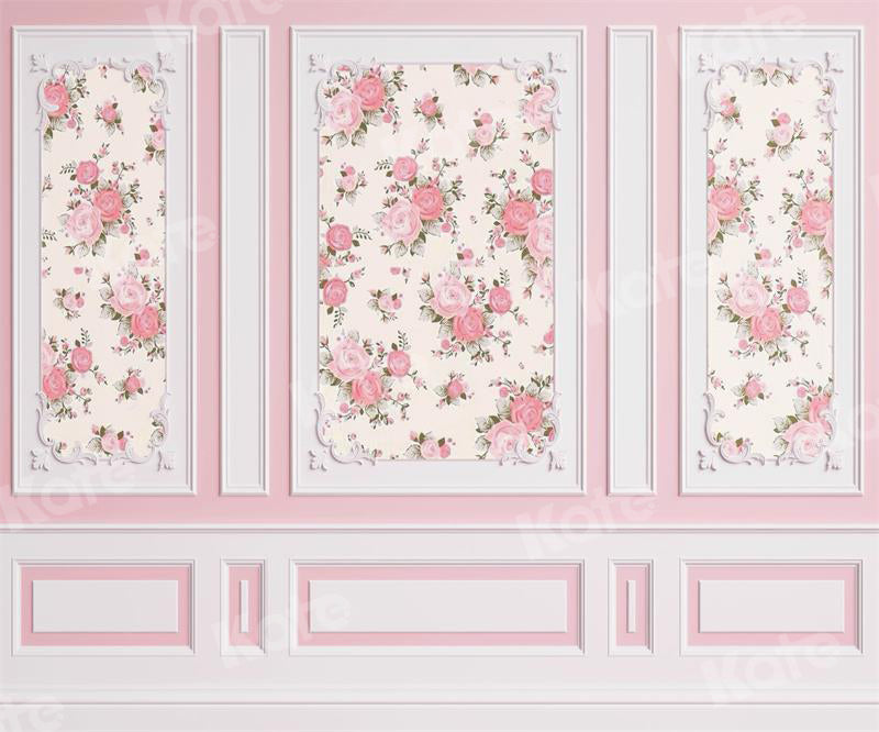 Kate Rosa Blumen Tanzen Wand Hintergrund von Uta Mueller Photography