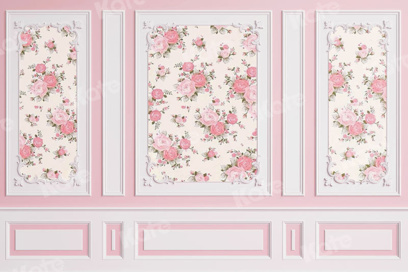 Kate Rosa Blumen Tanzen Wand Hintergrund von Uta Mueller Photography