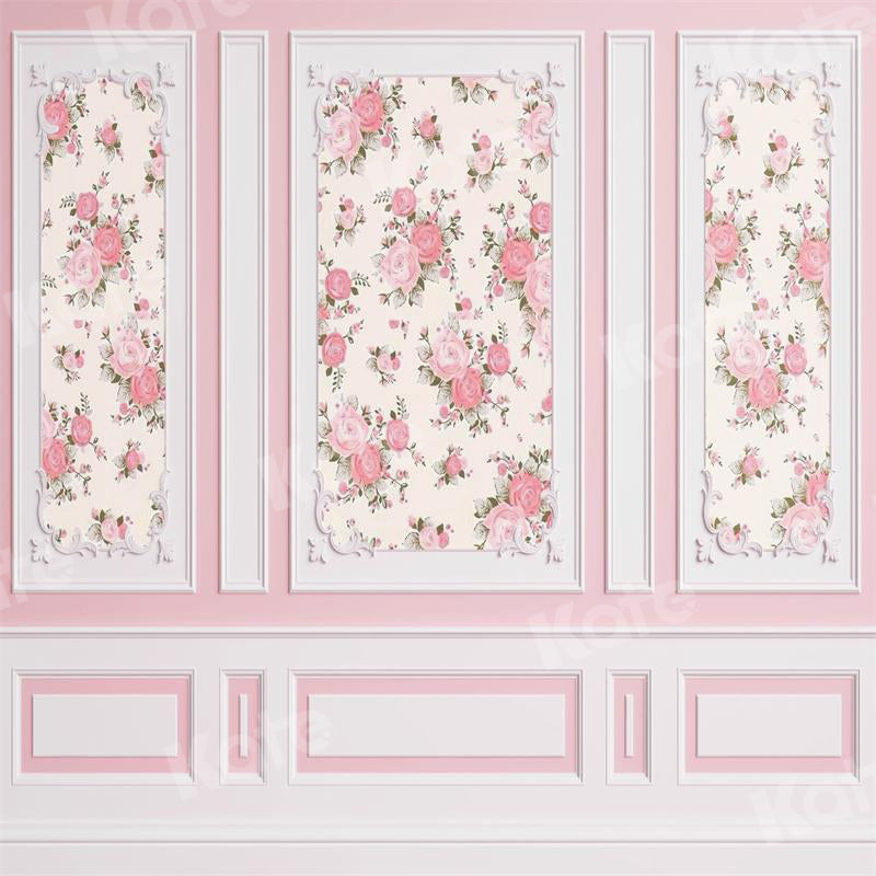 Kate Rosa Blumen Tanzen Wand Hintergrund von Uta Mueller Photography
