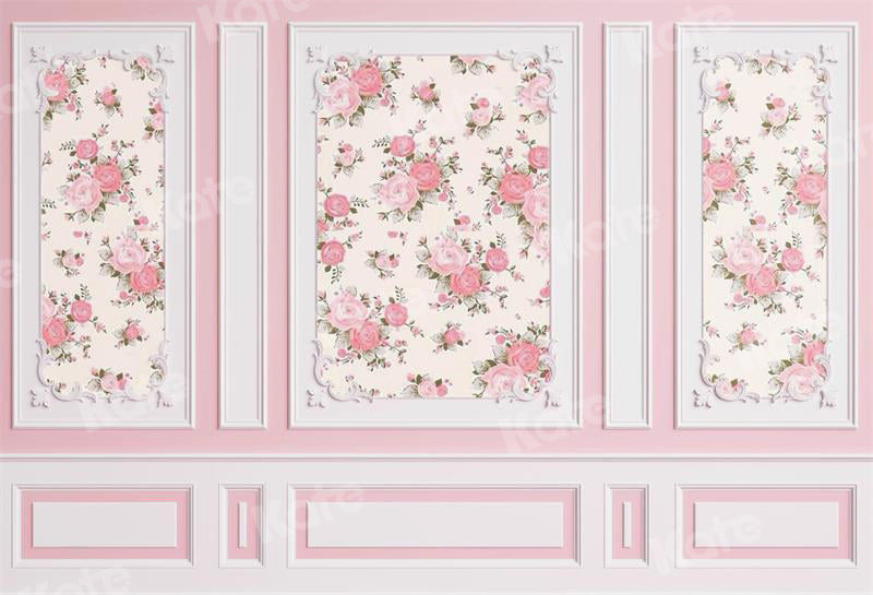 Kate Rosa Blumen Tanzen Wand Hintergrund von Uta Mueller Photography