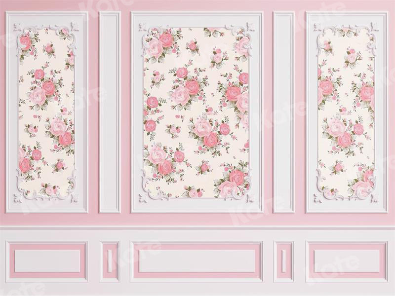 Kate Rosa Blumen Tanzen Wand Hintergrund von Uta Mueller Photography