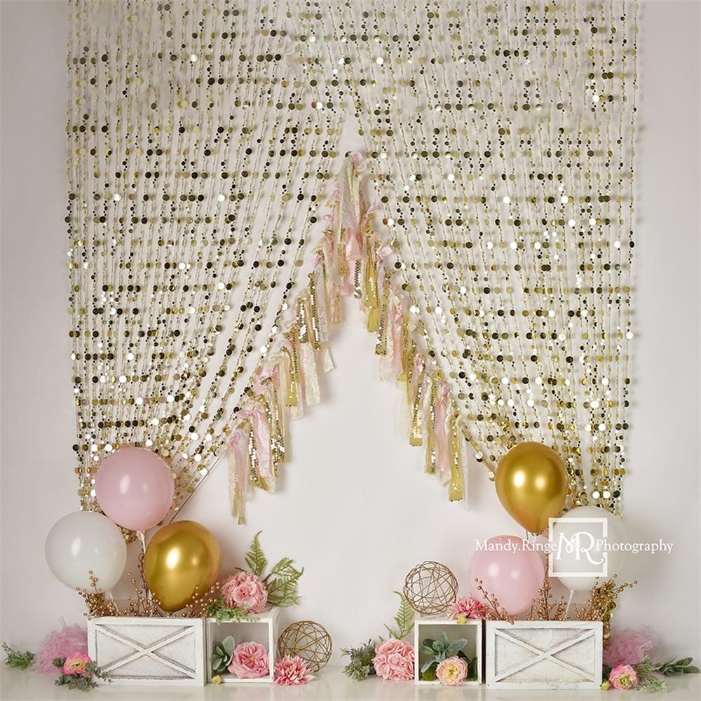 Kate Rosa Gold Geburtstag Hintergrund Vorhang von Mandy Ringe Photography - Kate Backdrop.de