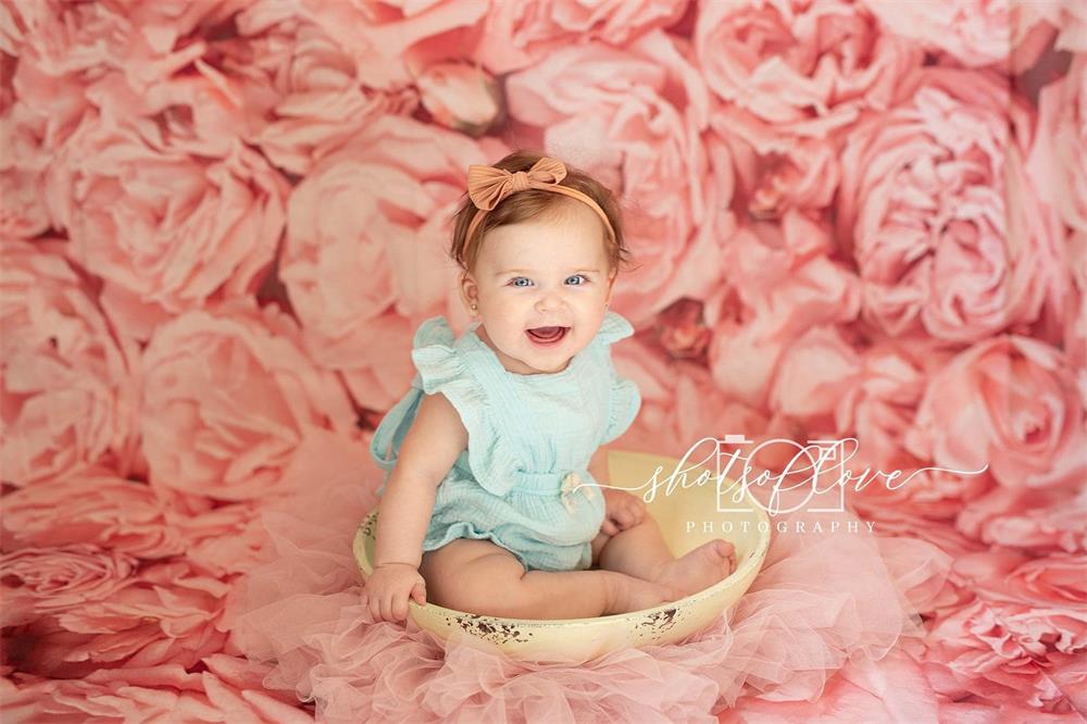 Kate Voller rosa Blumen Hintergrund für die Fotografie Hochzeit - Katebackdrop.de