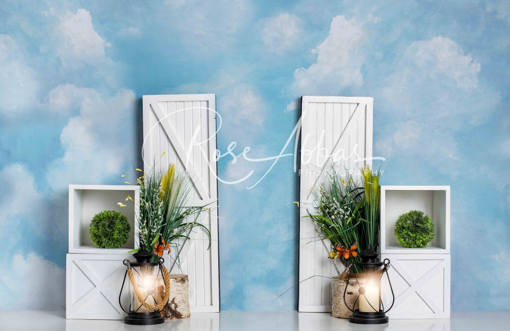 Kate Wolken Frühling Hintergrund Cake Smash Kinder Geburtstag von Rose Abbas - Kate Backdrop.de