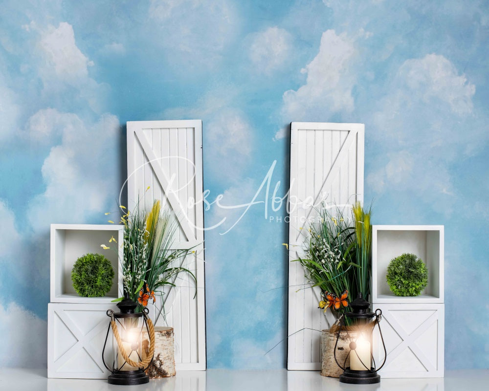 Kate Wolken Frühling Hintergrund Cake Smash Kinder Geburtstag von Rose Abbas - Kate Backdrop.de