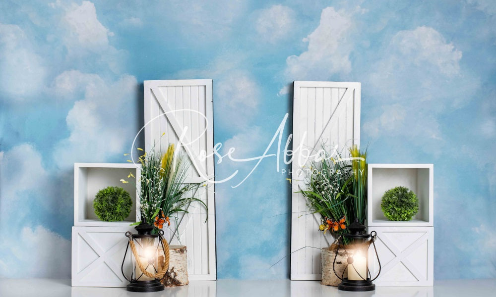 Kate Wolken Frühling Hintergrund Cake Smash Kinder Geburtstag von Rose Abbas - Kate Backdrop.de