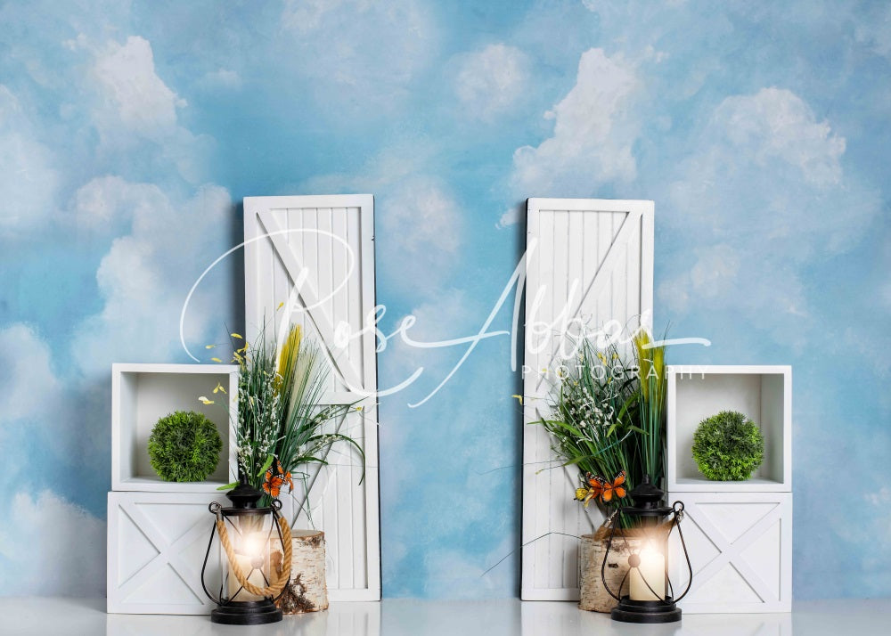 Kate Wolken Frühling Hintergrund Cake Smash Kinder Geburtstag von Rose Abbas - Kate Backdrop.de