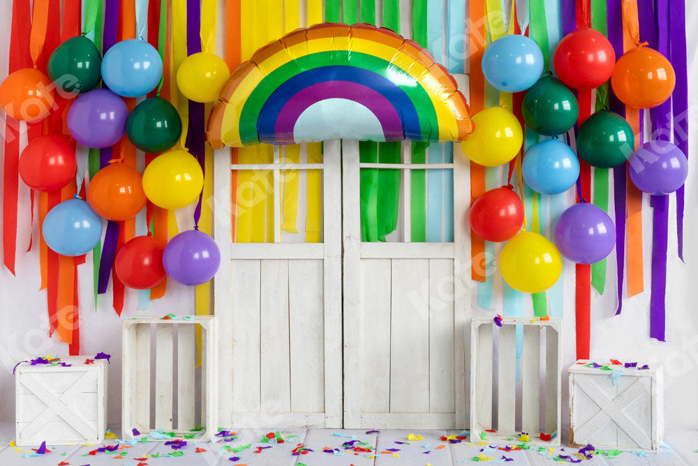 Kate Regenbogen Luftballons Hintergrund Geburtstag Party von Emetselch - Kate Backdrop.de