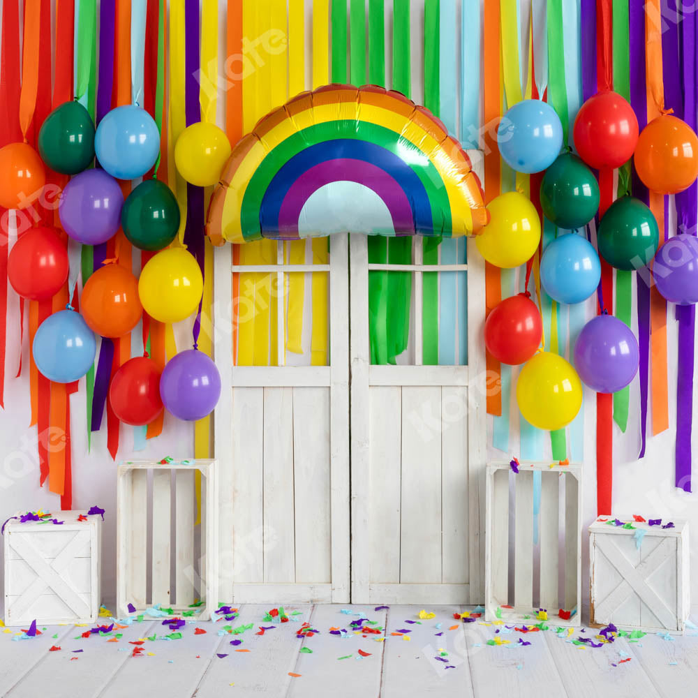 Kate Regenbogen Luftballons Hintergrund Geburtstag Party von Emetselch - Kate Backdrop.de