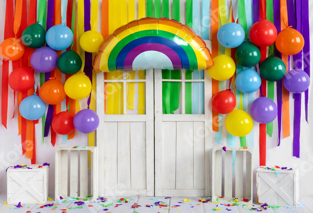 Kate Regenbogen Luftballons Hintergrund Geburtstag Party von Emetselch - Kate Backdrop.de