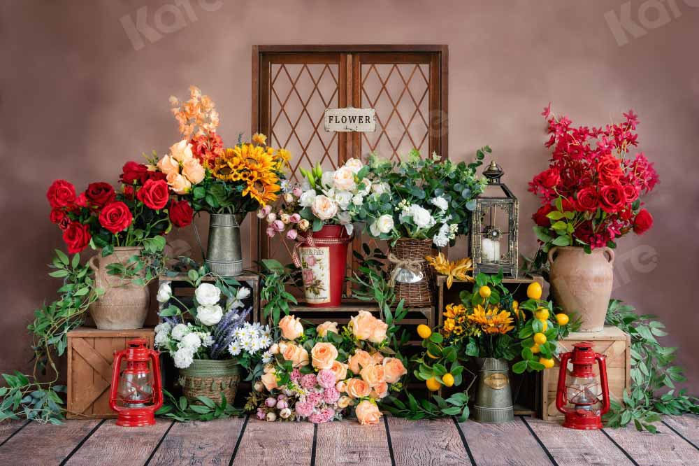 Kate Retro Frühling Hintergrund Blumenladen von Emetselch - Kate Backdrop.de