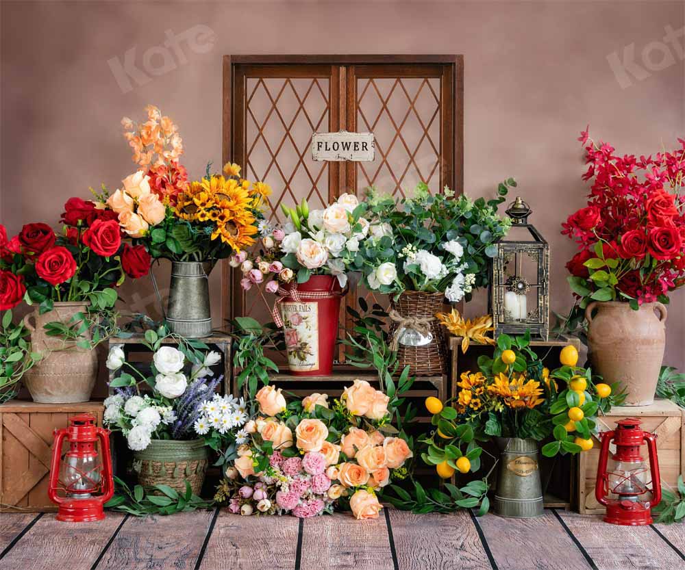 Kate Retro Frühling Hintergrund Blumenladen von Emetselch - Kate Backdrop.de
