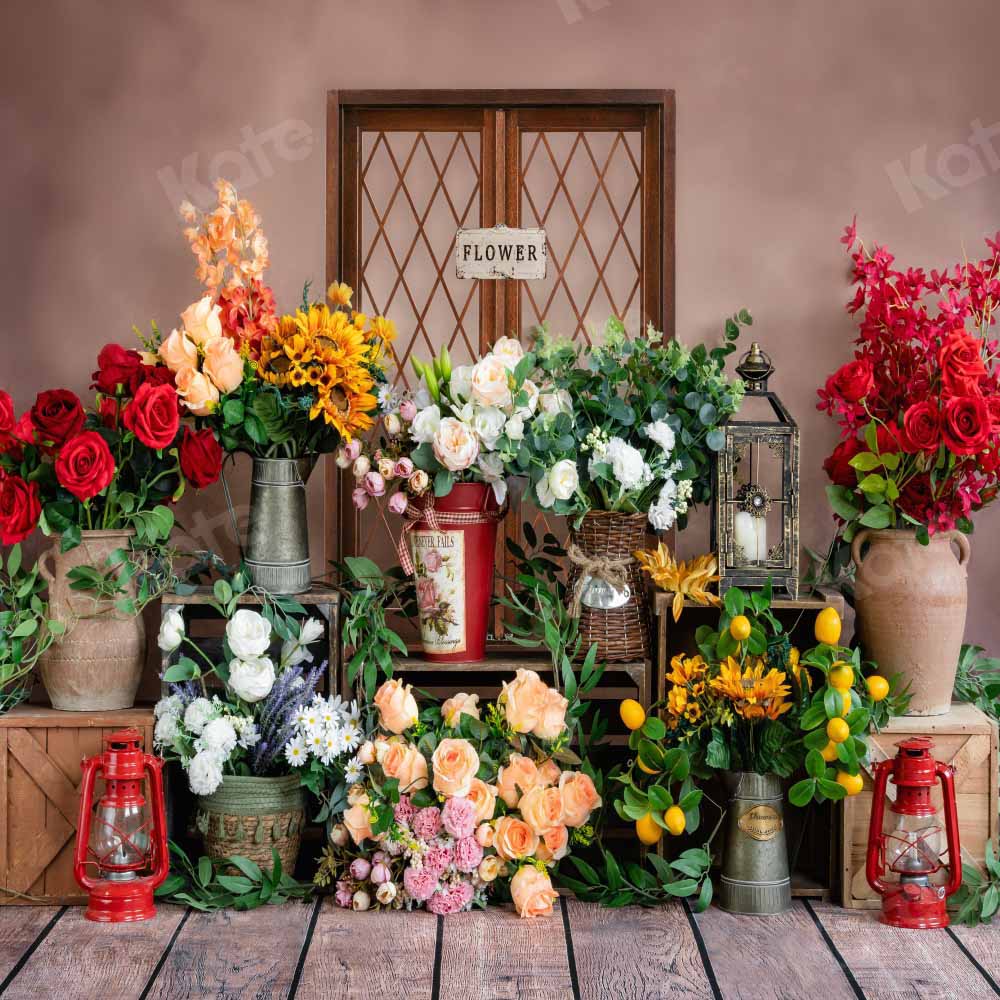 Kate Retro Frühling Hintergrund Blumenladen von Emetselch - Kate Backdrop.de