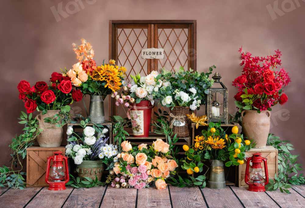 Kate Retro Frühling Hintergrund Blumenladen von Emetselch - Kate Backdrop.de