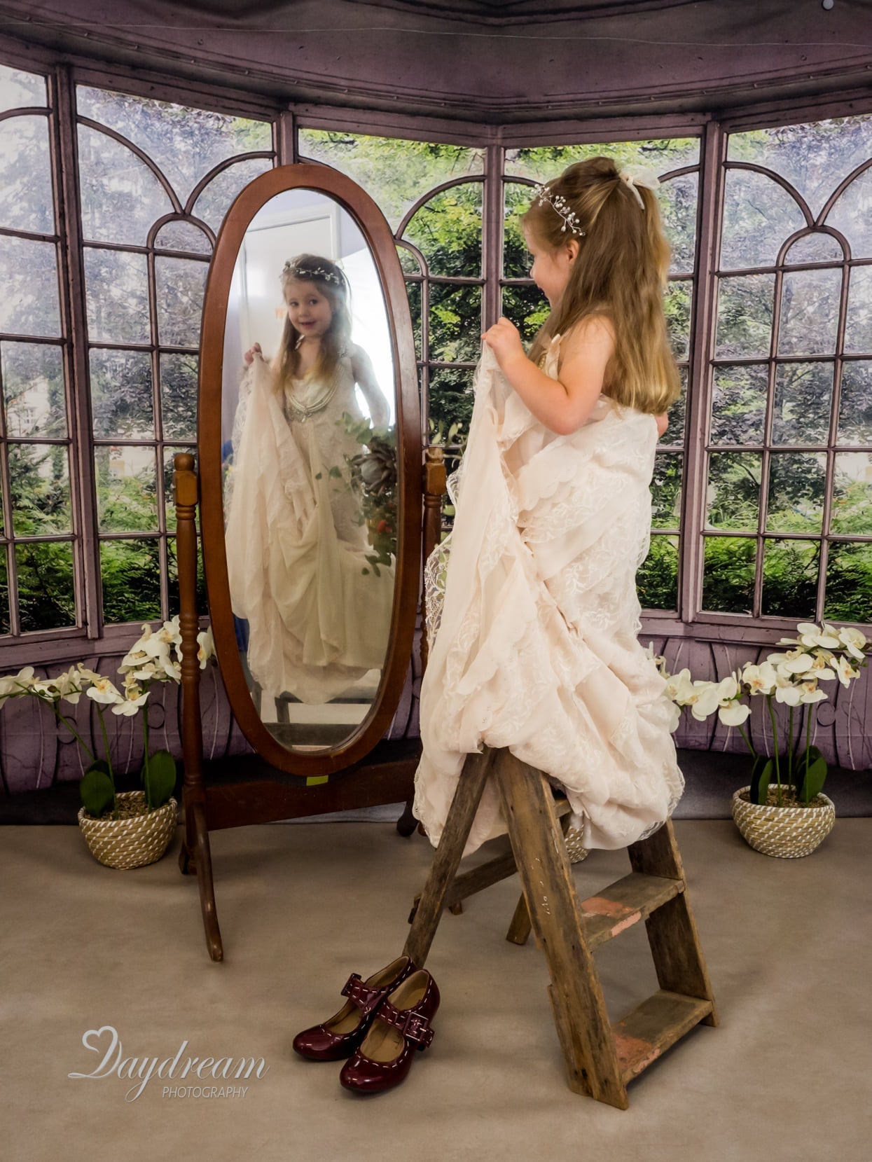 Kate Landschaft Fenster Hintergrund Grüne Pflanzen für die Fotografie Hochzeit - Kate Backdrop.de