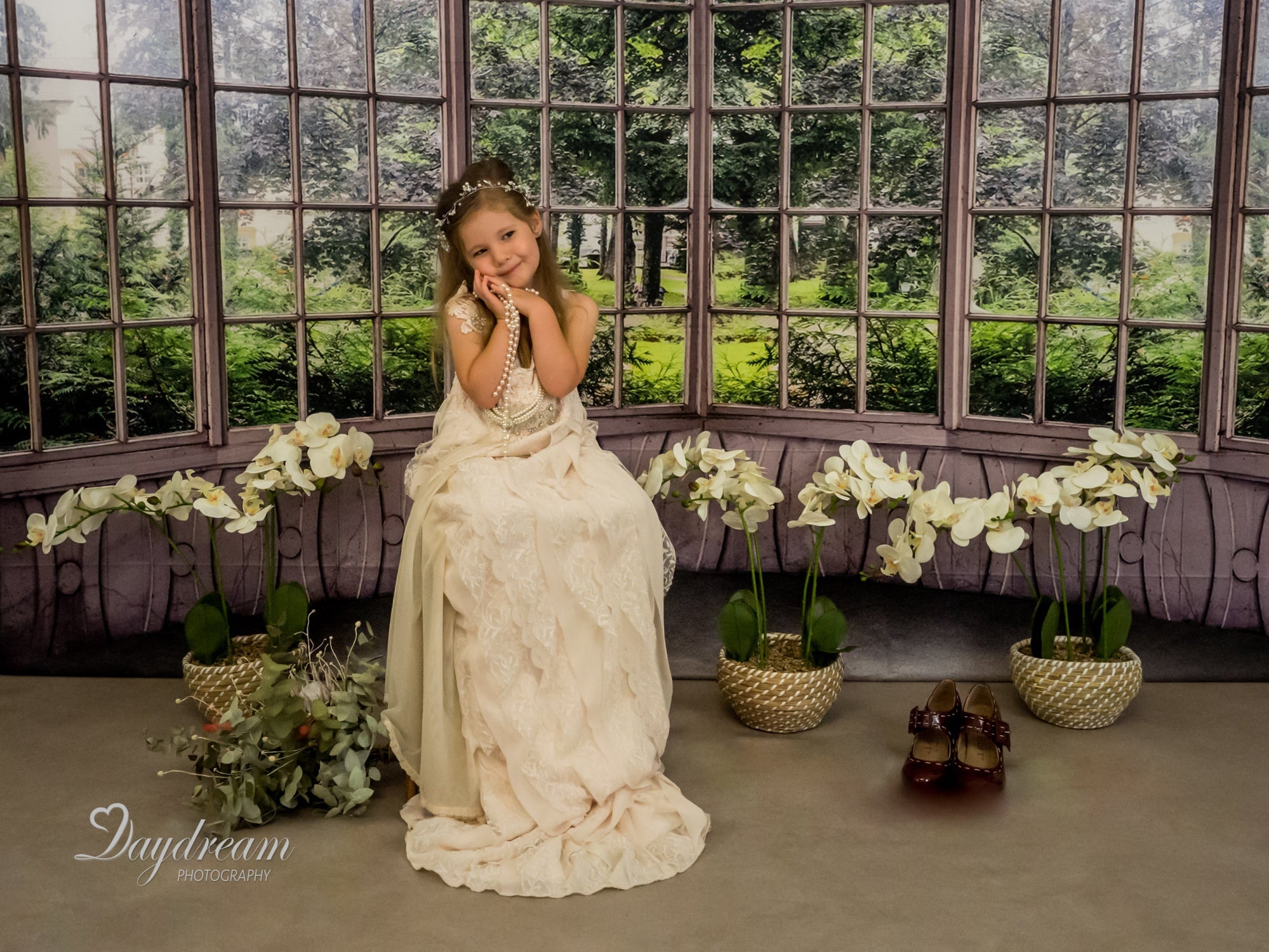 Kate Landschaft Fenster Hintergrund Grüne Pflanzen für die Fotografie Hochzeit - Kate Backdrop.de