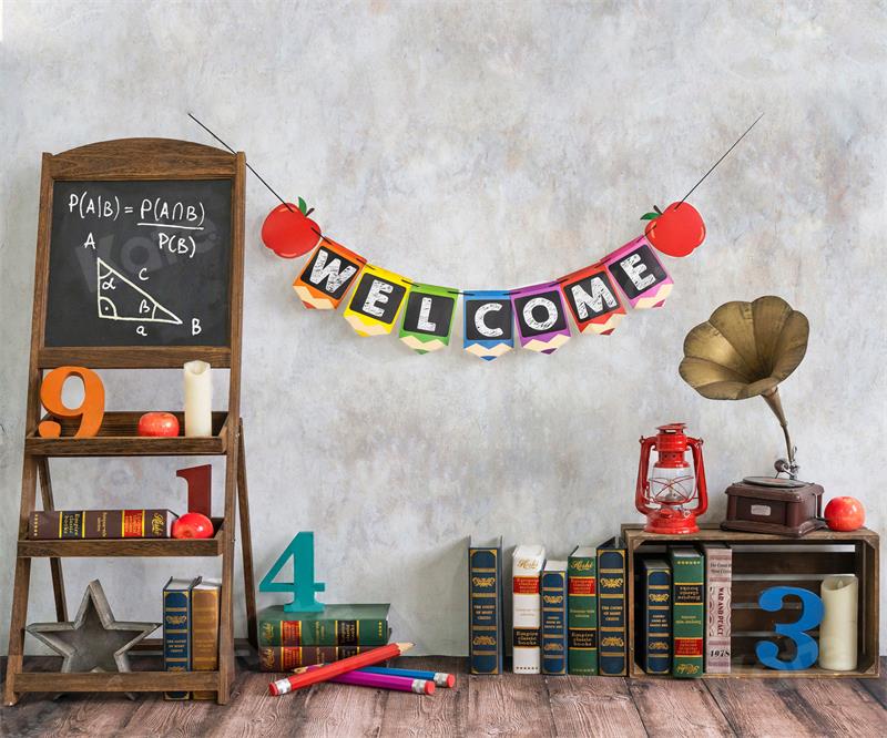Kate Schulanfang Schule Bücher Hintergrund Klassenzimmer für Fotografie - Kate Backdrop.de