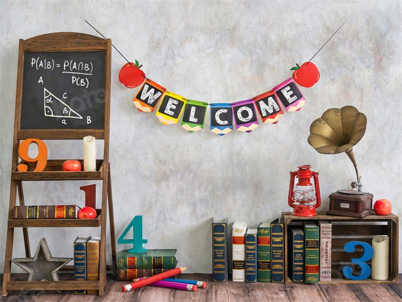 Kate Schulanfang Schule Bücher Hintergrund Klassenzimmer für Fotografie - Kate Backdrop.de