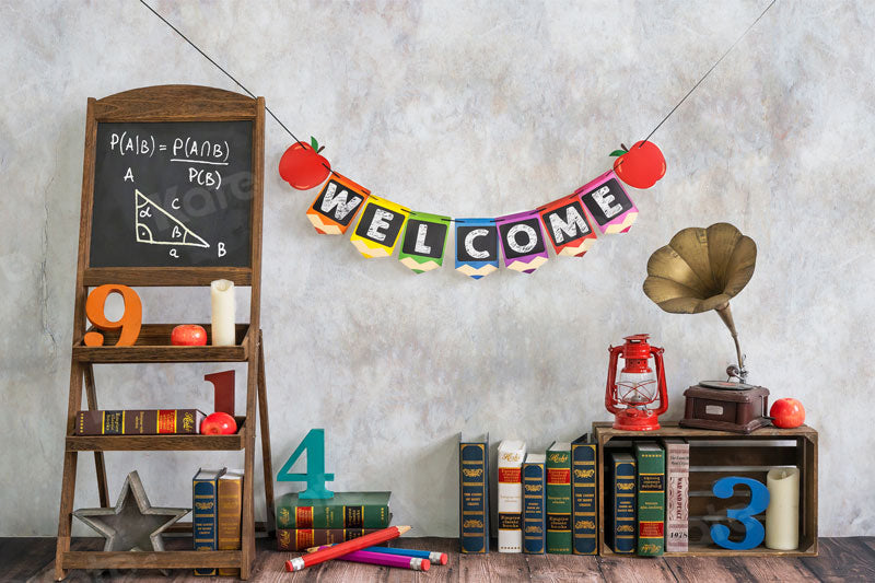Kate Schulanfang Schule Bücher Hintergrund Klassenzimmer für Fotografie - Kate Backdrop.de