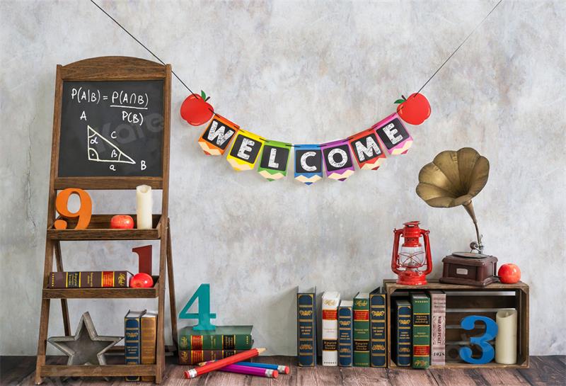 Kate Schulanfang Schule Bücher Hintergrund Klassenzimmer für Fotografie - Kate Backdrop.de