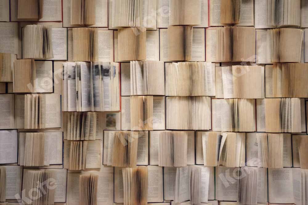 Kate Schule Vintage Bücherregal Bücher Hintergrund von Chain Photography - Kate Backdrop.de