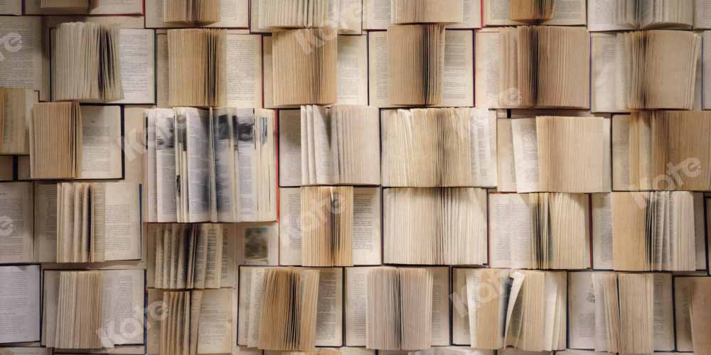 Kate Schule Vintage Bücherregal Bücher Hintergrund von Chain Photography - Kate Backdrop.de