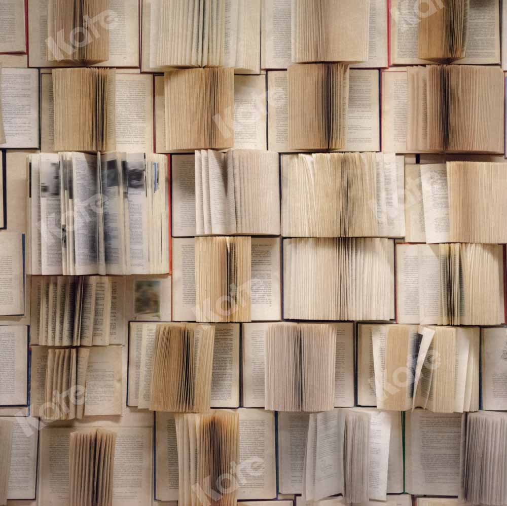 Kate Schule Vintage Bücherregal Bücher Hintergrund von Chain Photography - Kate Backdrop.de