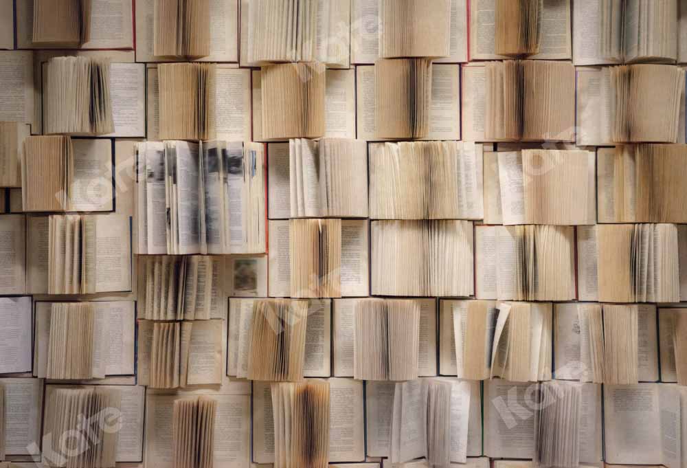 Kate Schule Vintage Bücherregal Bücher Hintergrund von Chain Photography - Kate Backdrop.de