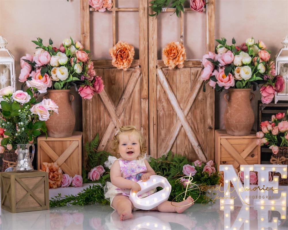 Kate Frühling Geburtstag Hintergrund Blumen Mädchen Tür von Emetselch - Kate Backdrop.de