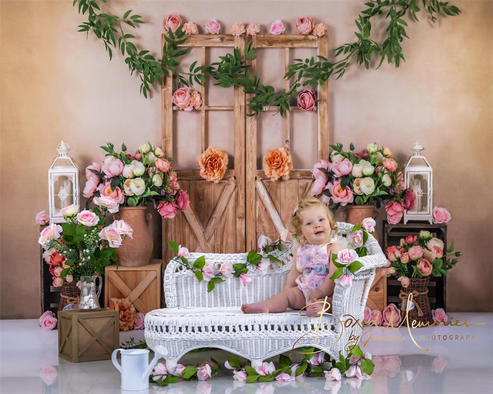 Kate Frühling Geburtstag Hintergrund Blumen Mädchen Tür von Emetselch - Kate Backdrop.de