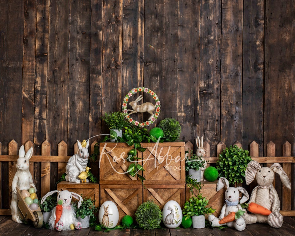 Kate Frühling Ostern Hintergrund Dunkles Holz Cake Smash von Rose Abbas - Kate Backdrop.de