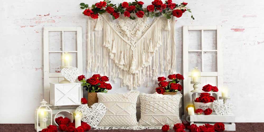 Kate Valentinstag Hintergrund Boho Rose Kerze von Emetselch - Kate Backdrop.de