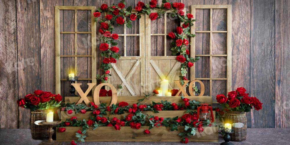Kate Valentinstag Hintergrund Rose XOXO Holz von Emetselch - Kate Backdrop.de
