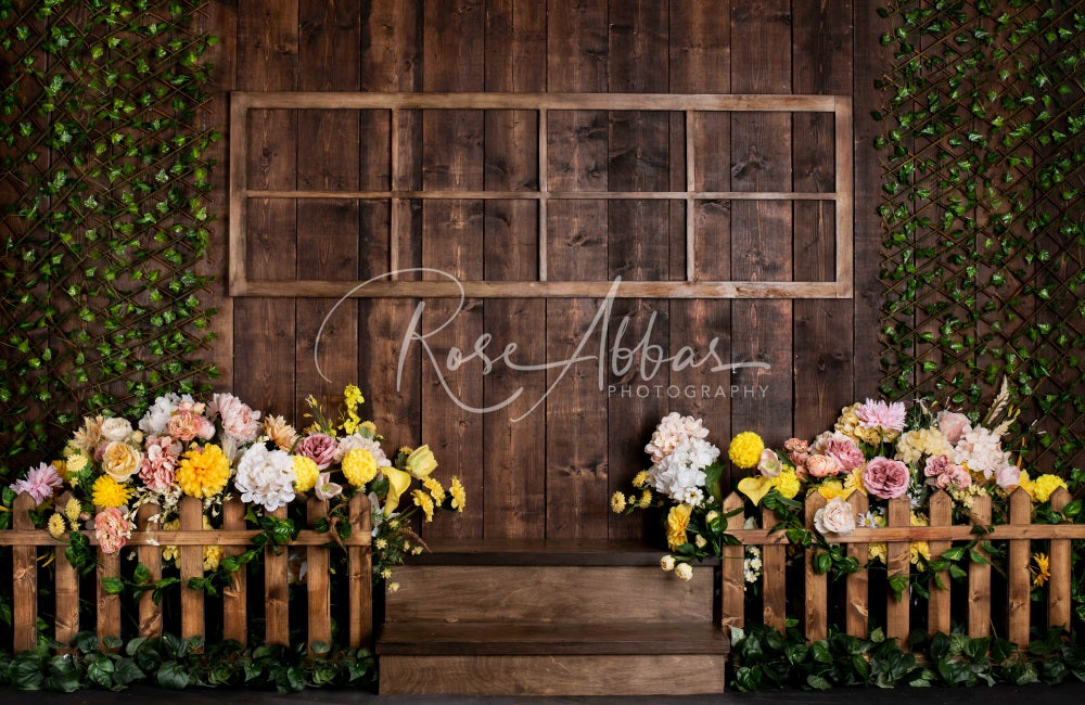 Kate Holz Wand Blumen Hintergrund Frühling von Rose Abbas - Kate Backdrop.de