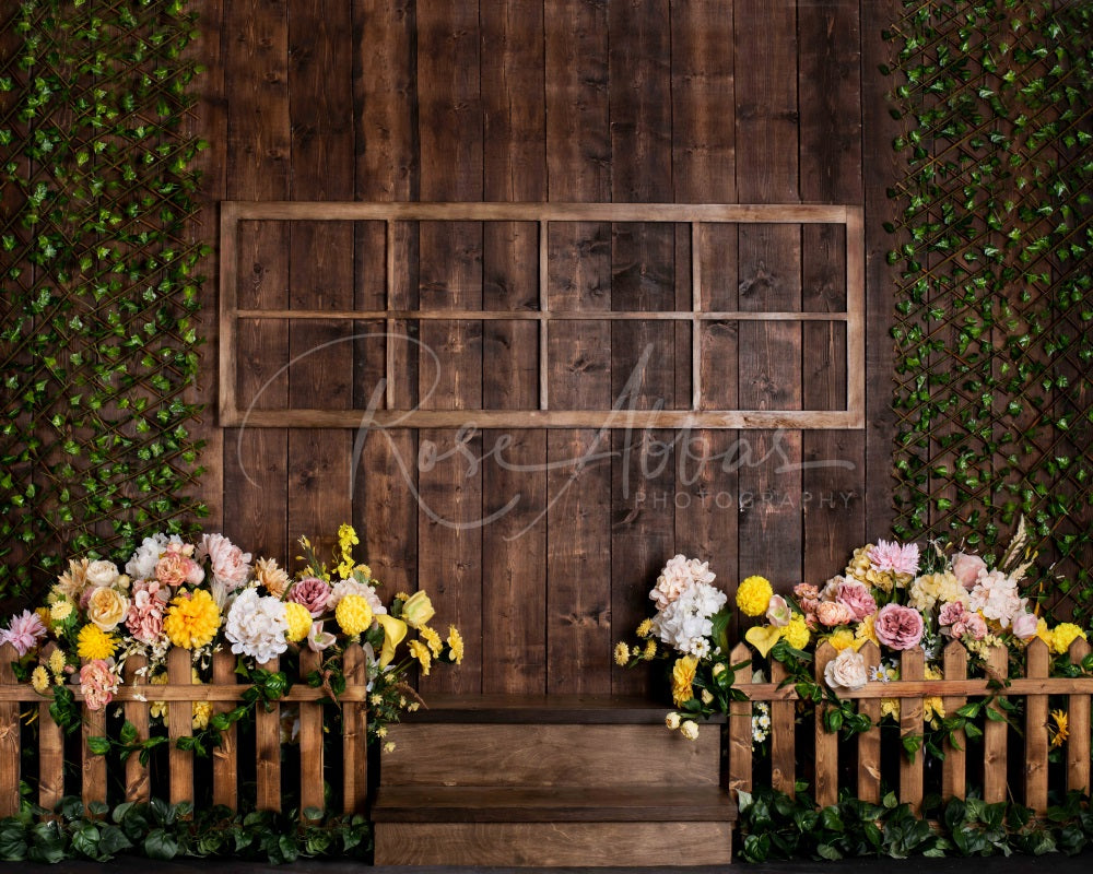 Kate Holz Wand Blumen Hintergrund Frühling von Rose Abbas - Kate Backdrop.de