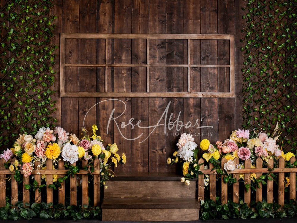 Kate Holz Wand Blumen Hintergrund Frühling von Rose Abbas - Kate Backdrop.de